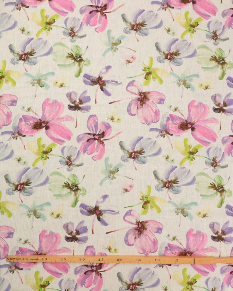 Blomster og sommerfugle - Viskose/hør - Image 2