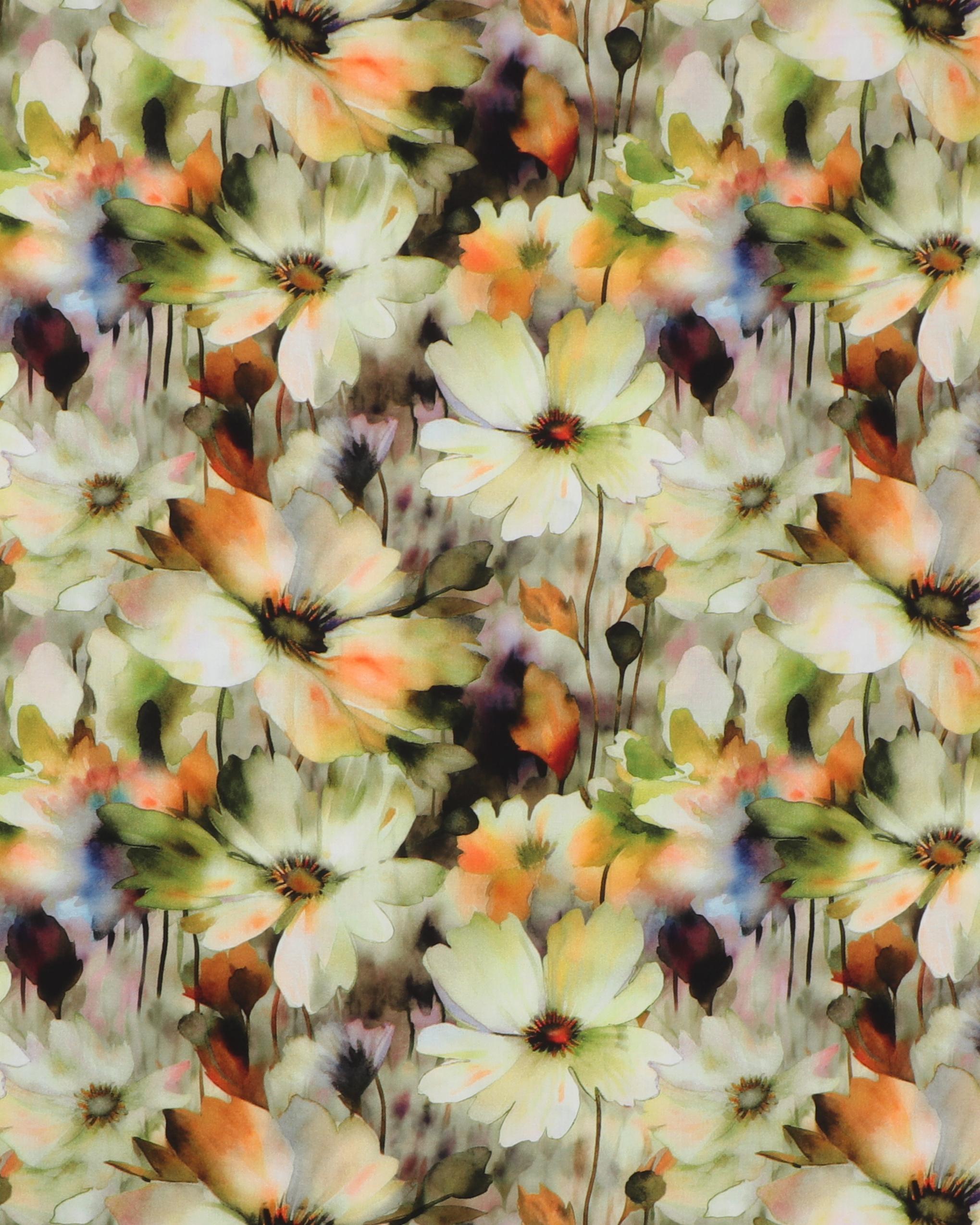 Blomster på stilk - Viskose - 100% Viskose