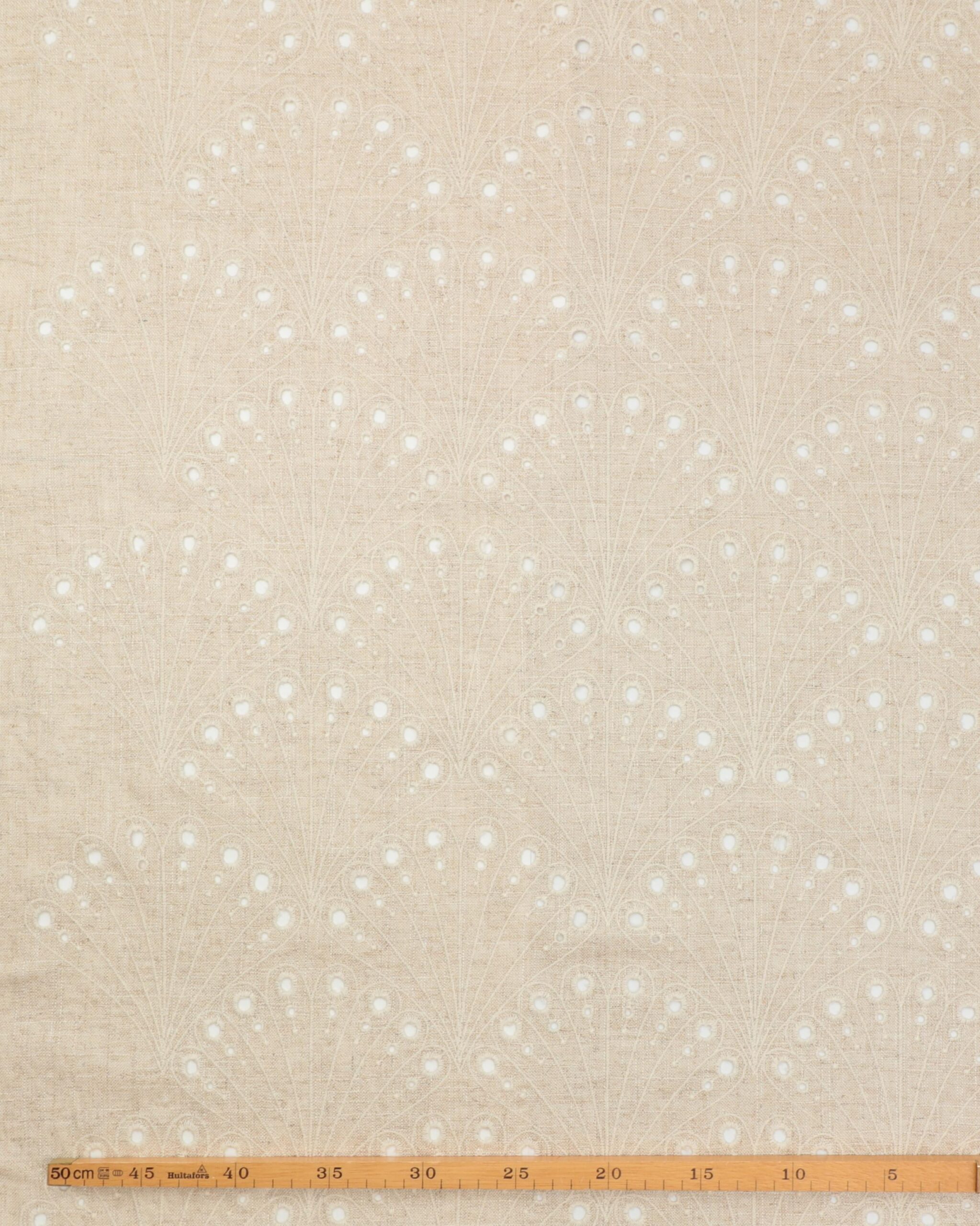 Naturfarvet m. hulmønster - Viskose/hør 4 Naturfarvet m. hulmønster - Viskose/hør - Billede 2