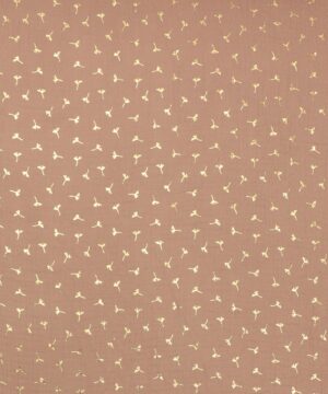 Nougat m. frøstand i folietrykt guld - Double Gauze/musselin stof