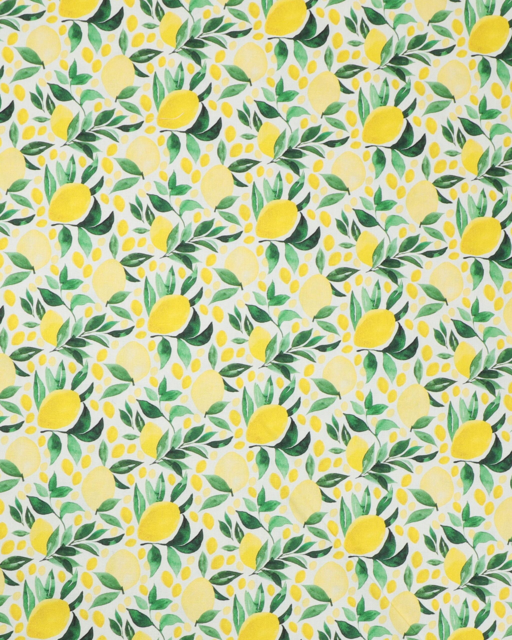 Citroner på hvid bund - Boligtekstil - 100% Bomuld