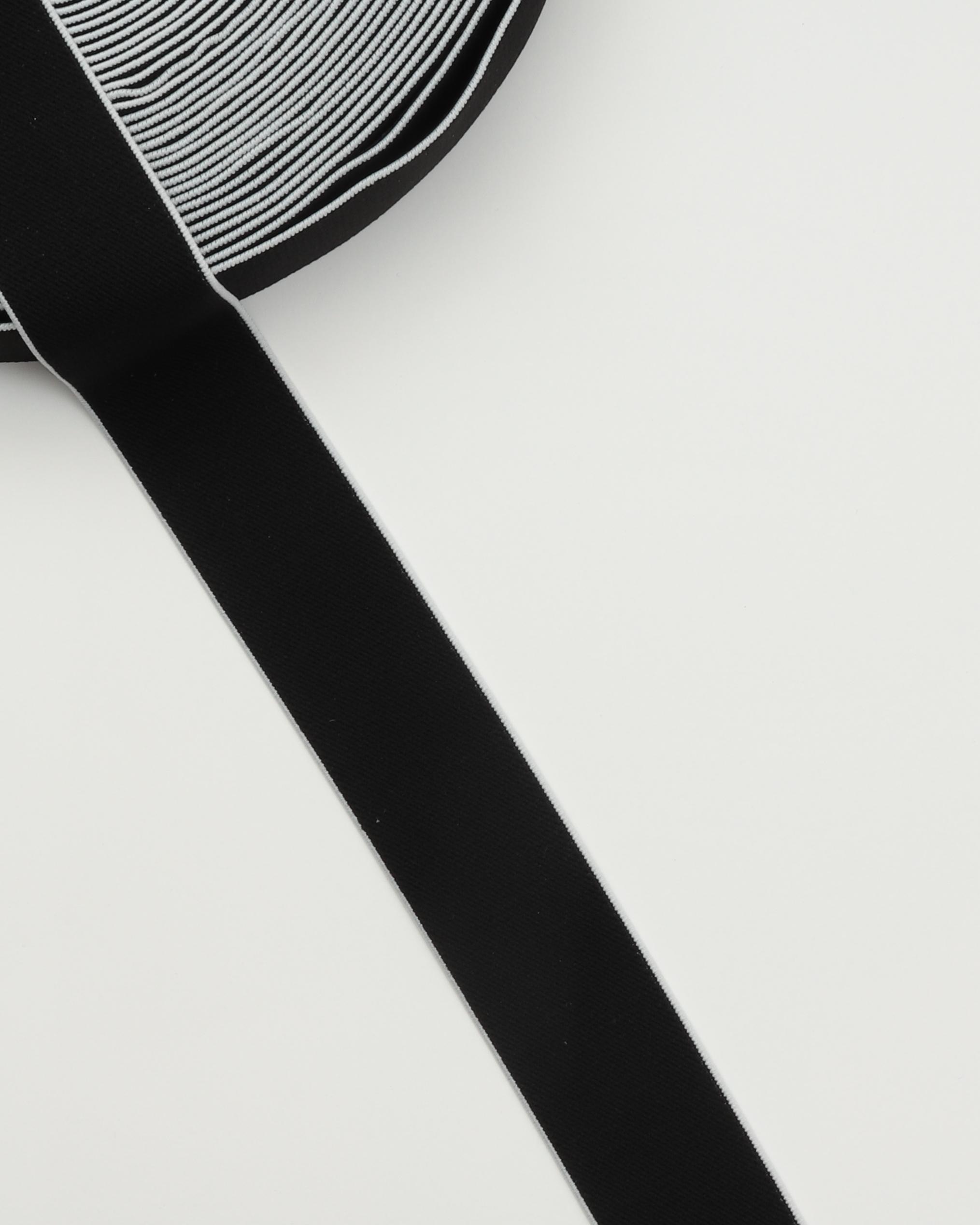 Sort m. farvet kant - 40 mm blød elastik