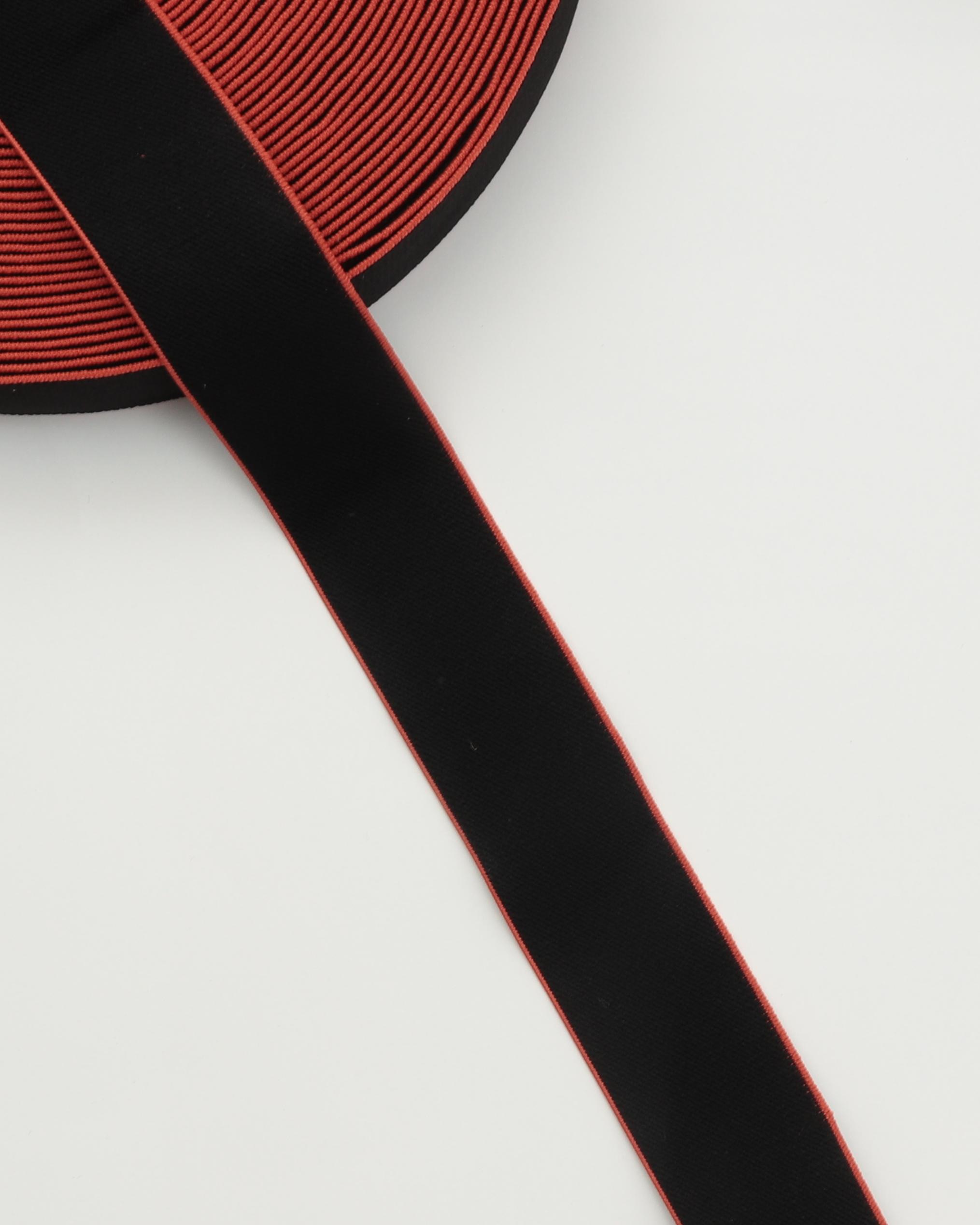 Sort m. farvet kant - 40 mm blød elastik