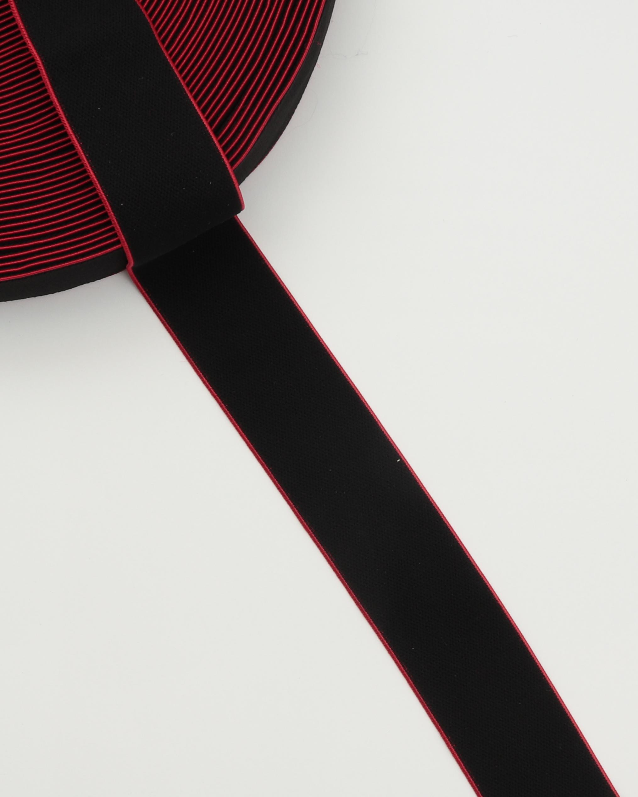 Sort m. farvet kant - 40 mm blød elastik