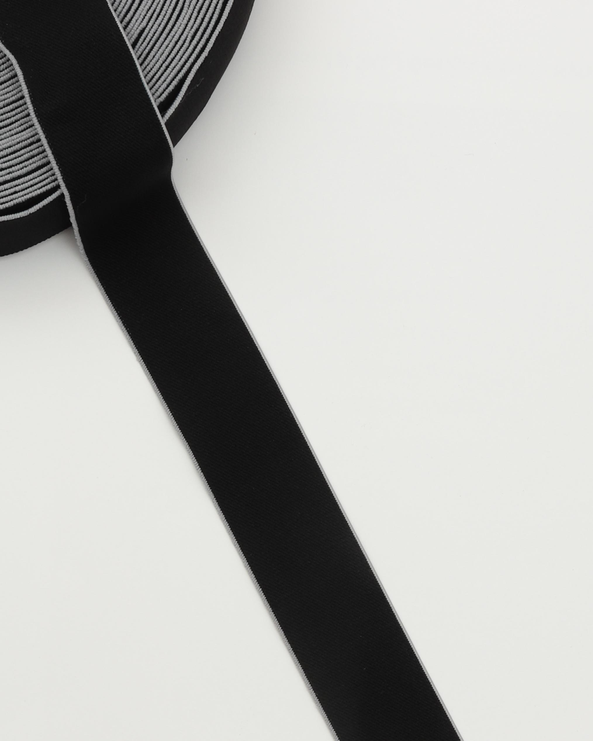 Sort m. farvet kant - 40 mm blød elastik