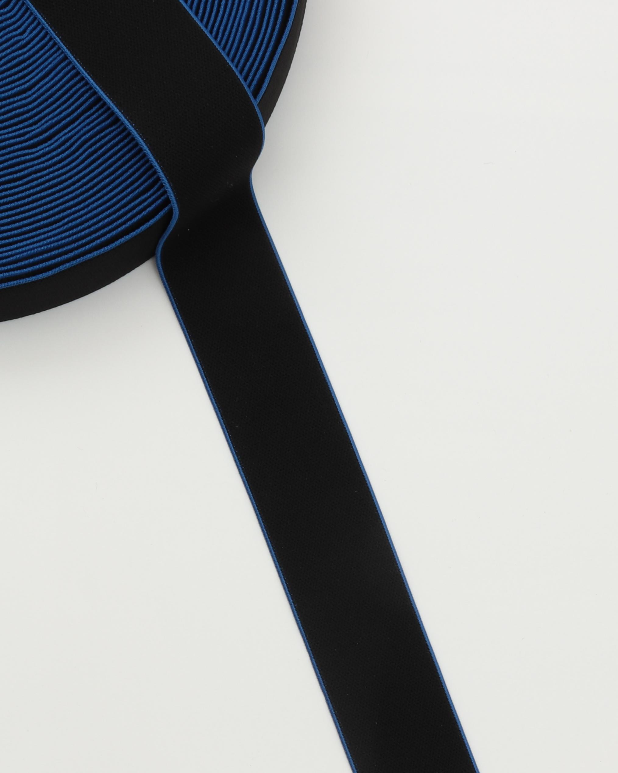 Sort m. farvet kant - 40 mm blød elastik