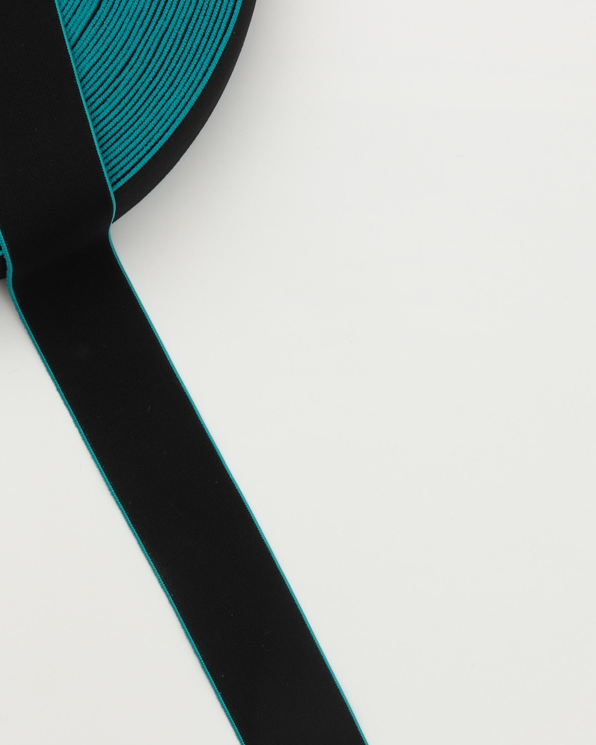 Sort m. farvet kant - 40 mm blød elastik