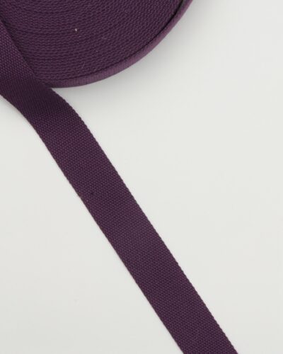 Aubergine, bomuld - Gjordbånd 38 mm