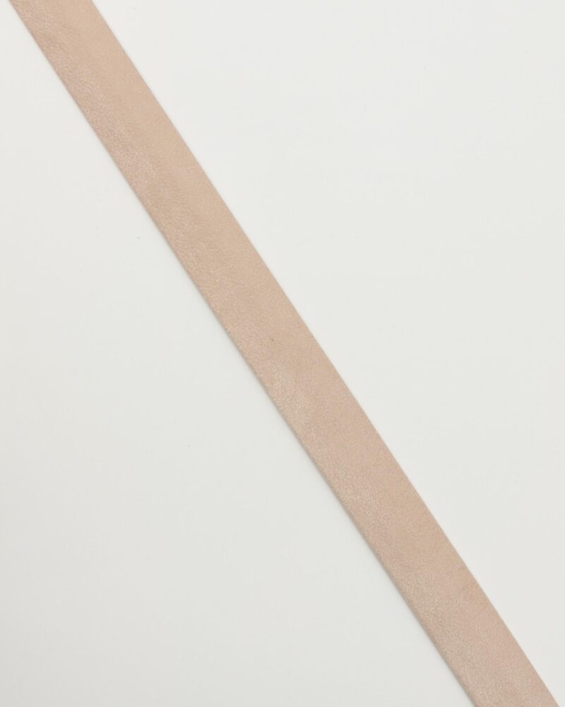 Imiteret ruskind, lys beige - 25 mm skråbånd
