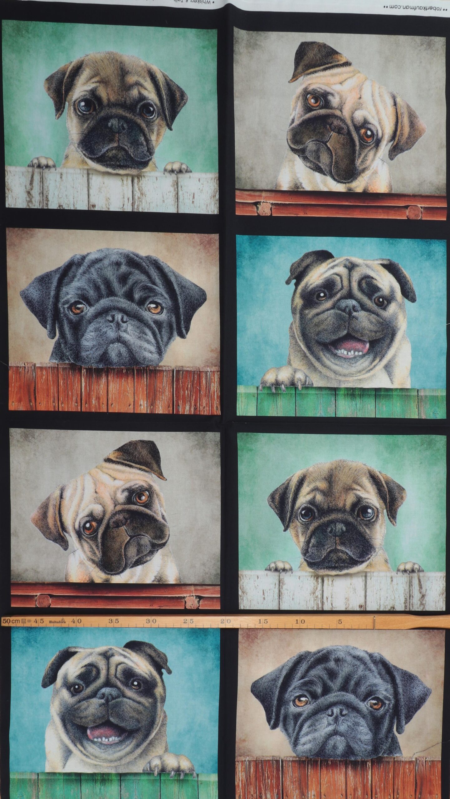 Mops, 8 motiver - Patchwork 4 Mops, 8 motiver - Patchwork - Billede 2