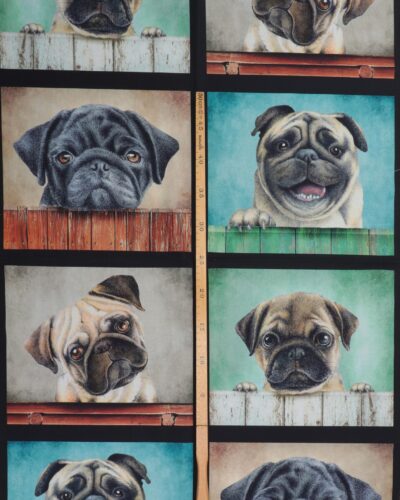 Mops, 8 motiver - Patchwork 7 Mops, 8 motiver - Patchwork