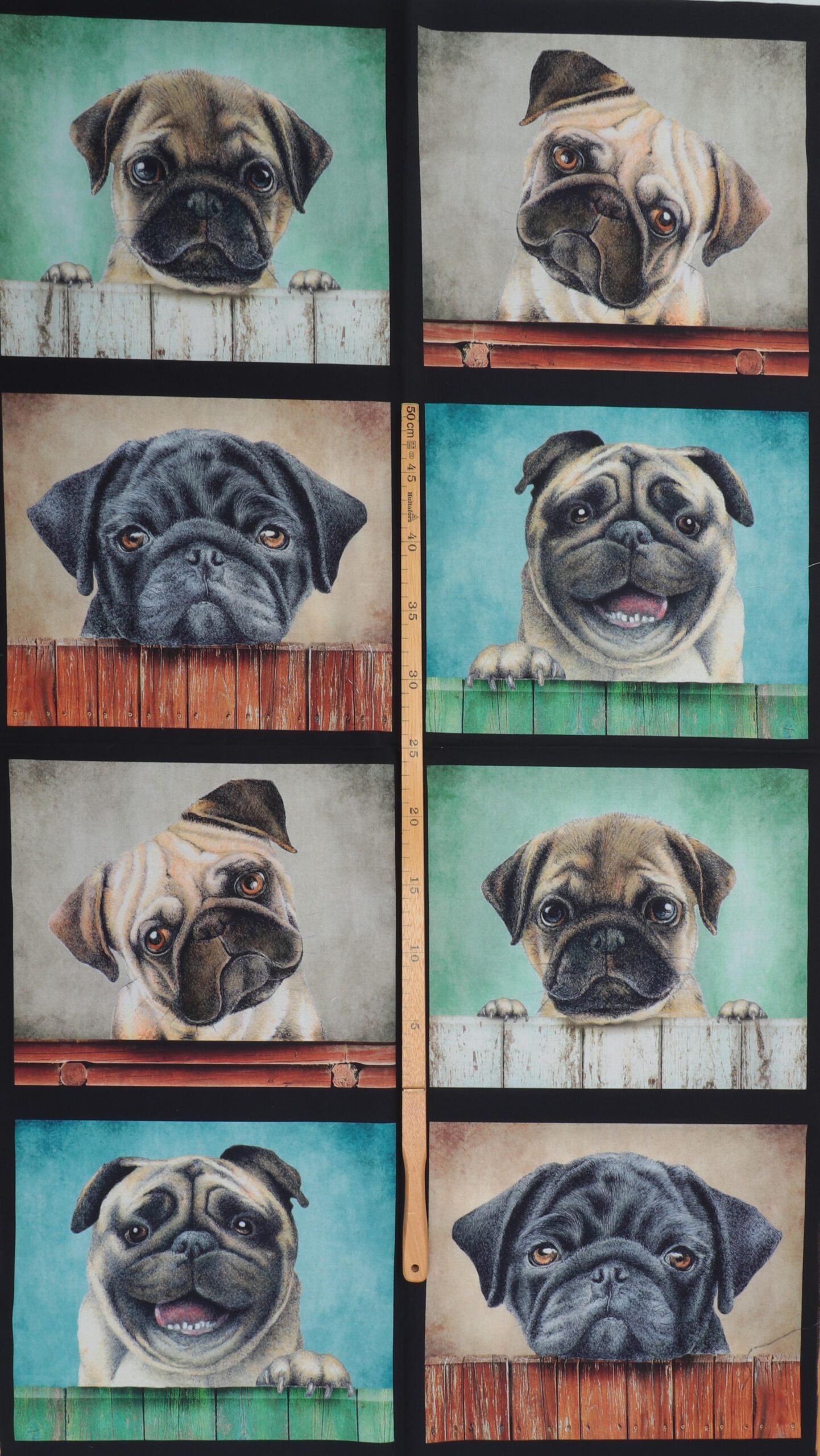 Mops, 8 motiver - Patchwork 5 Mops, 8 motiver - Patchwork - Billede 3