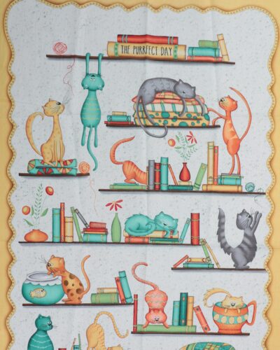 Katte på boghylder - Patchwork