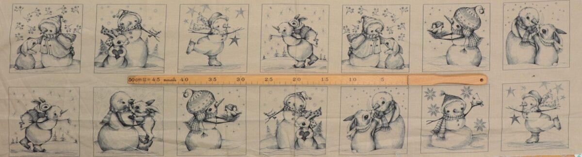 Snemænd, 14 motiver - Patchwork panel - Billede 2