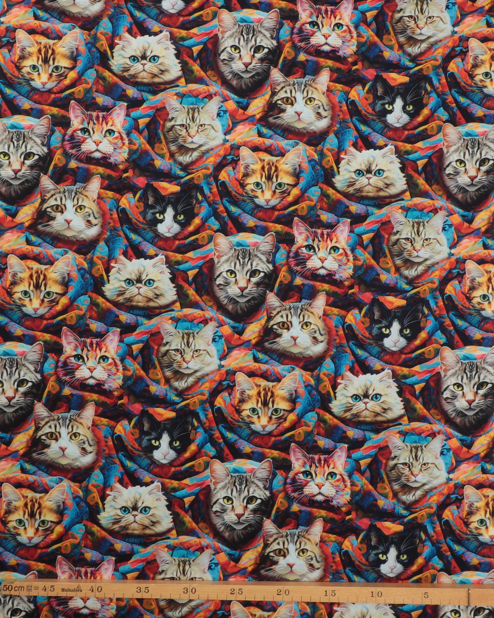 Purrfect playful, katte titter frem - Patchwork 4 Purrfect playful, katte titter frem - Patchwork - Billede 2