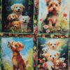 Fur-ever friends, 4 motiver med hundehvalpe   - Patchwork panel