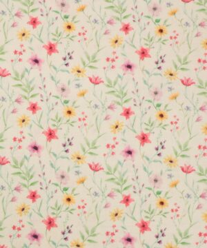 Lys creme m. blomster - Double Gauze/musselin stof