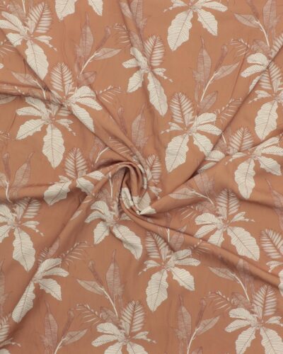 Bladmønster på lysebrun - Viskose 7 Bladmønster på lysebrun - Viskose