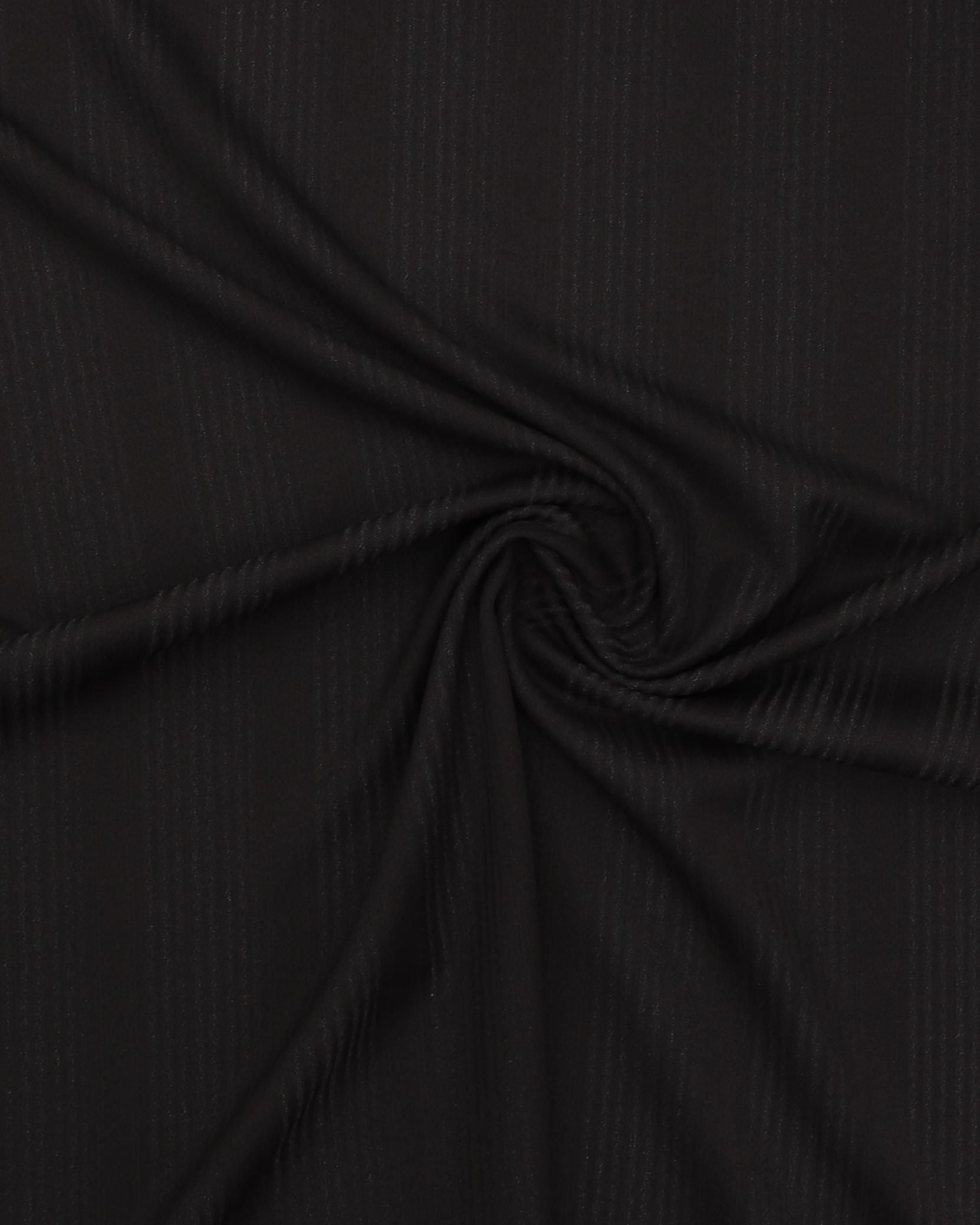 Sort med mørkegrå striber - Bomuld/polyester 5 Sort med mørkegrå striber - Bomuld/polyester - Billede 3