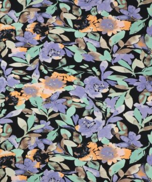 Blomster i lilla og mintgrøn - Viskose jersey