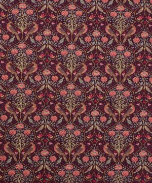 Small Seasons by May, bordeaux med fugle - William Morris