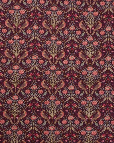 Small Seasons by May, bordeaux med fugle - William Morris