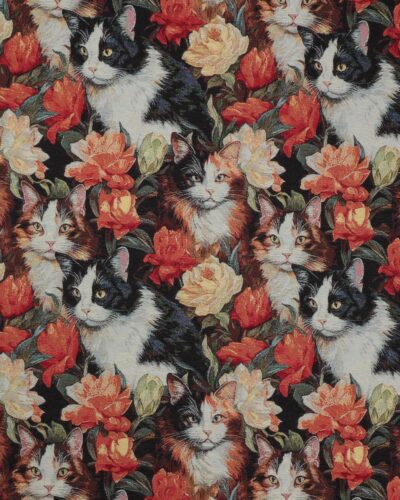 Katte og roser – Gobelin