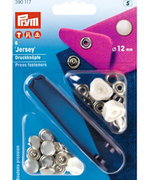 Jersey trykknapper, 6 stk. m. perlemor - 12 mm