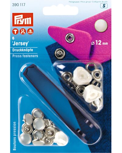 Jersey trykknapper, 6 stk. m. perlemor - 12 mm