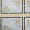 Sweet bees, 4 ens motiver til dækkeservietter - Patchwork panel