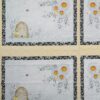 Sweet bees, 4 ens motiver til dækkeservietter - Patchwork panel 2 Sweet bees, 4 ens motiver til dækkeservietter - Patchwork panel
