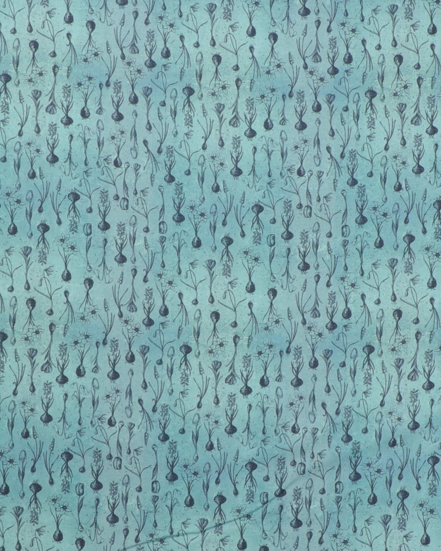 Vintage windflower, blomsterløg på lyseblå - Patchwork - 100% Bomuld