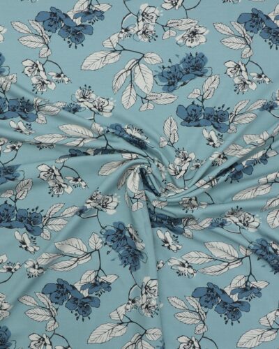 Blomster på støvet blå - Jersey 7 Blomster på støvet blå - Jersey