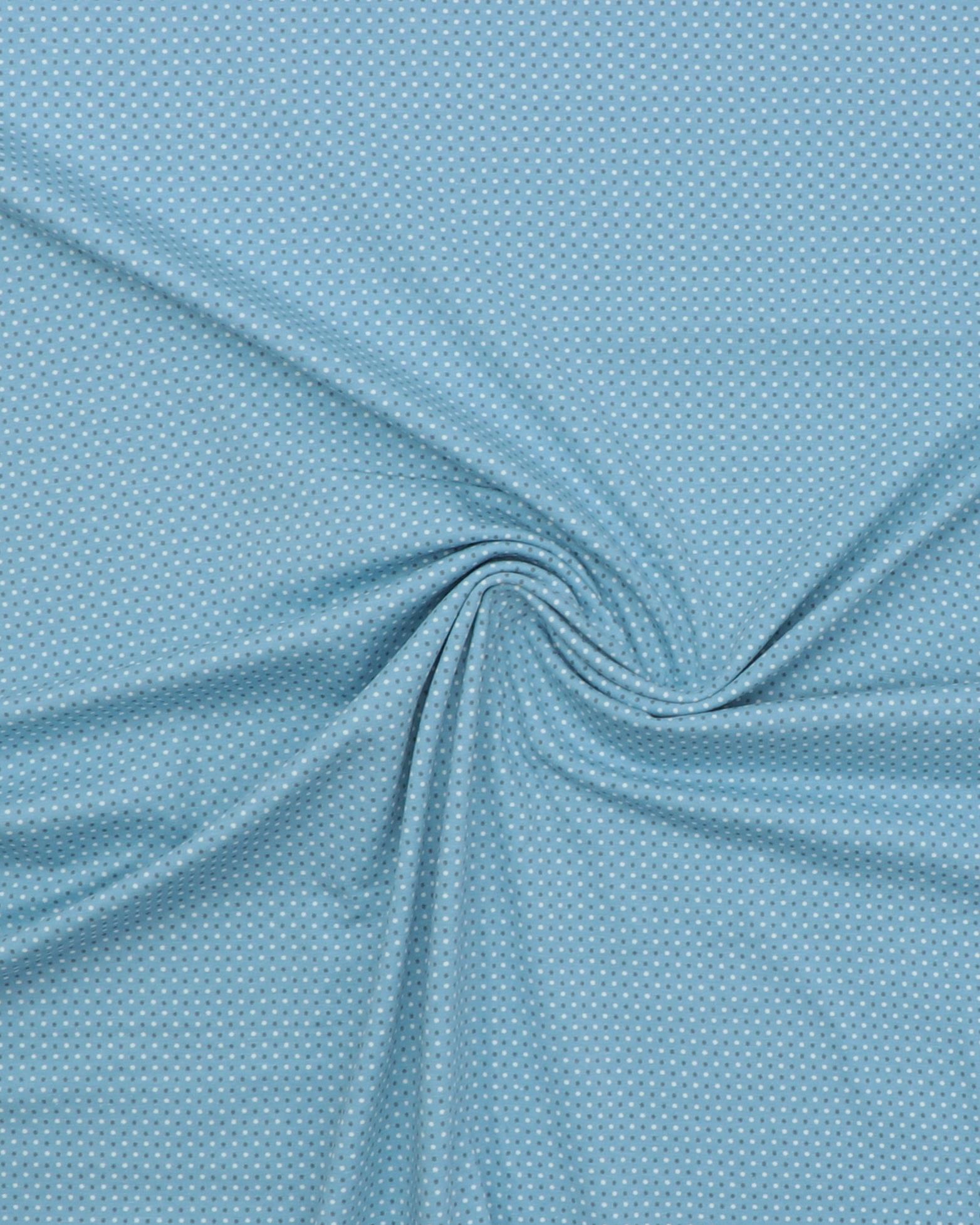 Lyseblå m. hvid og grå prik - Jersey 5 Lyseblå m. hvid og grå prik - Jersey - Billede 3