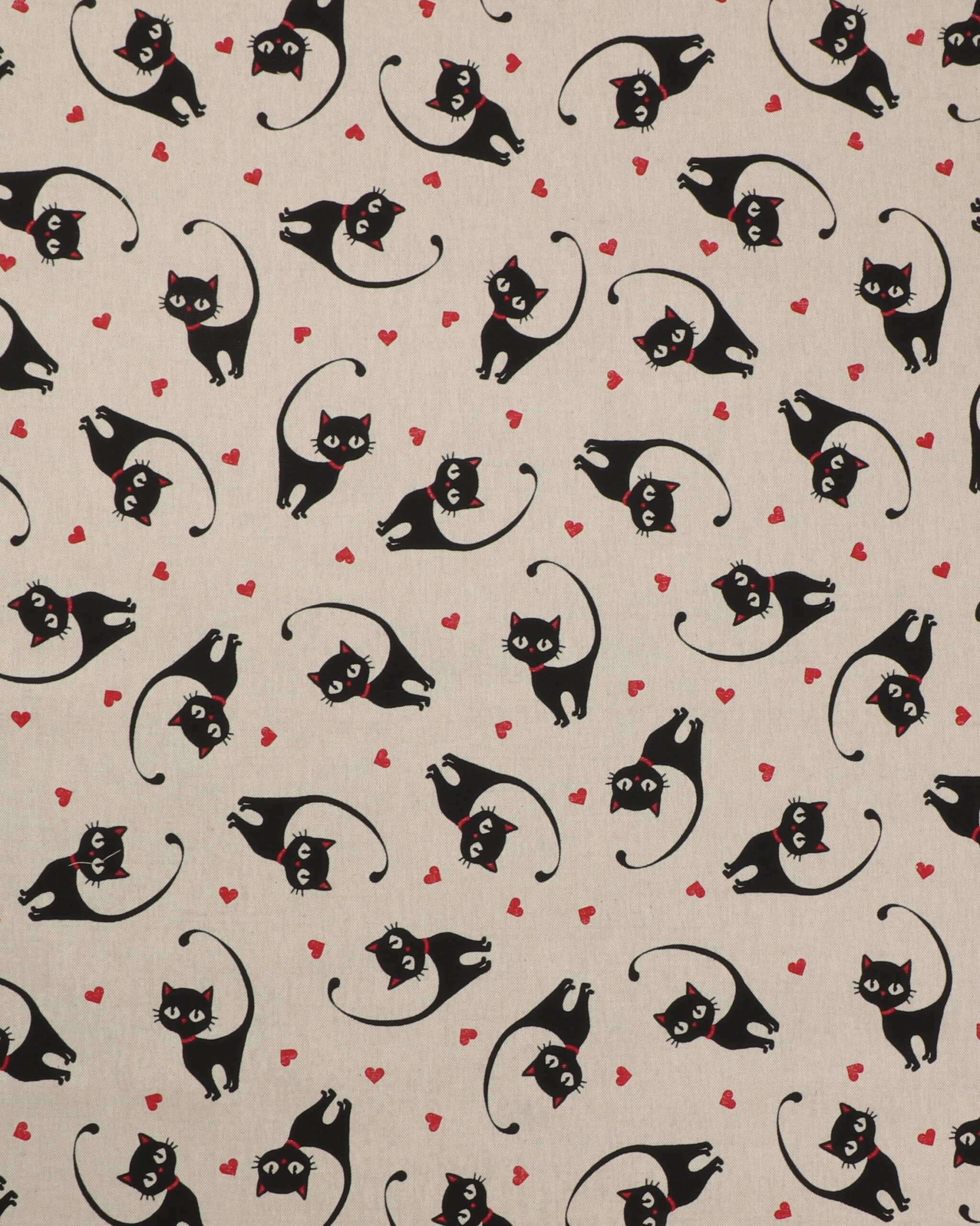Sorte katte og røde hjerter - Boligtekstil 3 Sorte katte og røde hjerter - Boligtekstil