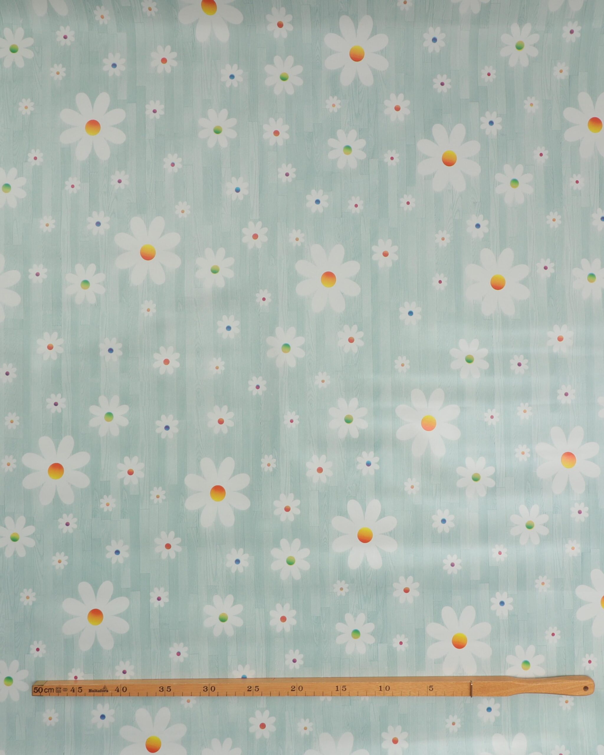 Blomster på mintfarvet bund - Voksdug 4 Blomster på mintfarvet bund - Voksdug - Billede 2