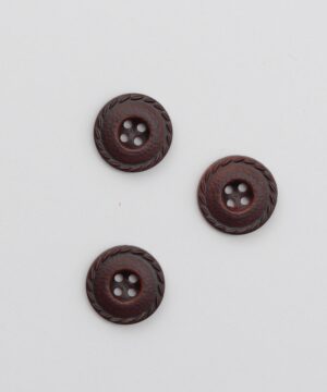 4 huls, brun m. mønster i kanten - 18 mm
