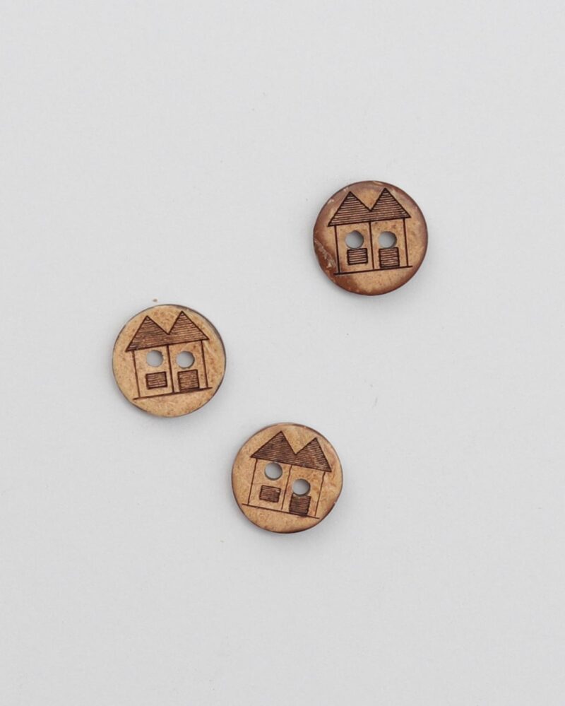 2-huls, lysebrun m. hus - 13 mm kokosknap