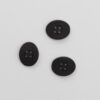 4 huls, oval sort m. rillemønster - 19x23 mm