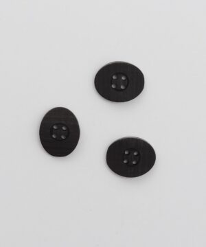 4 huls, oval sort m. rillemønster - 19x23 mm
