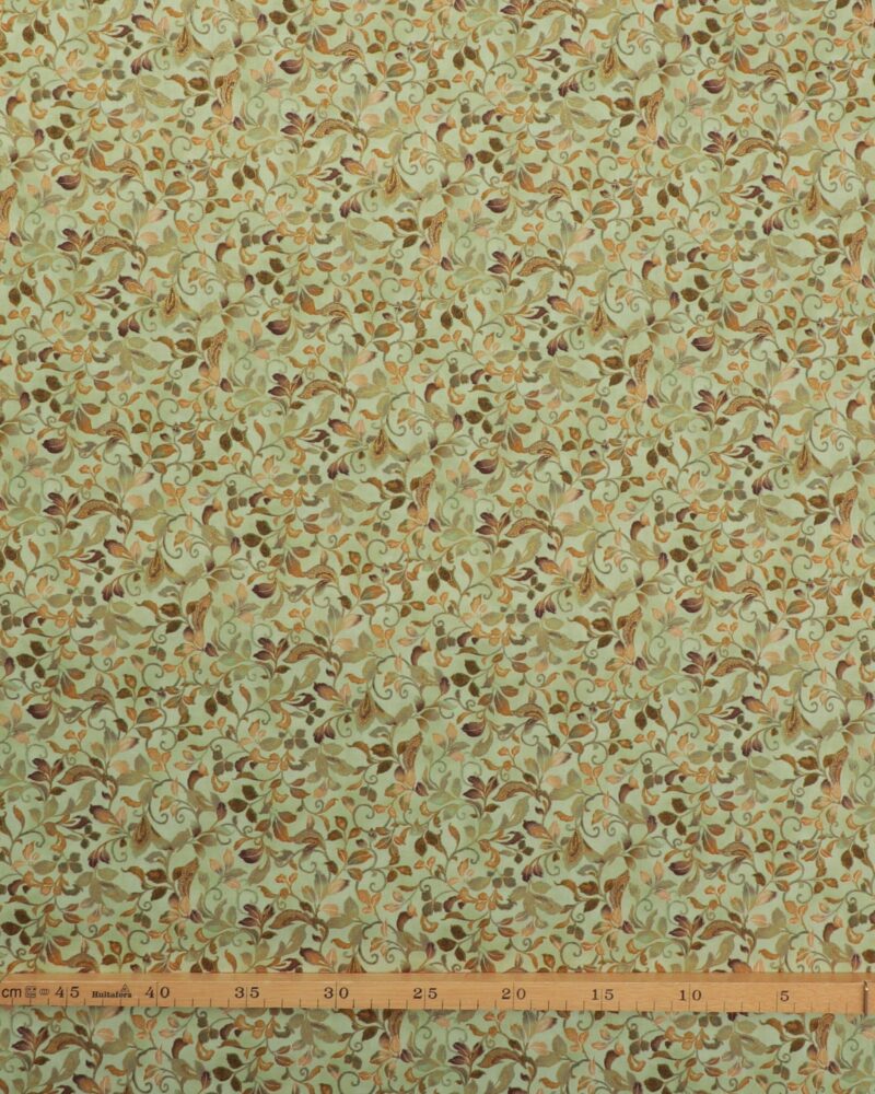 Vissengrønne blade på lysegrøn bund - Patchwork - Image 2