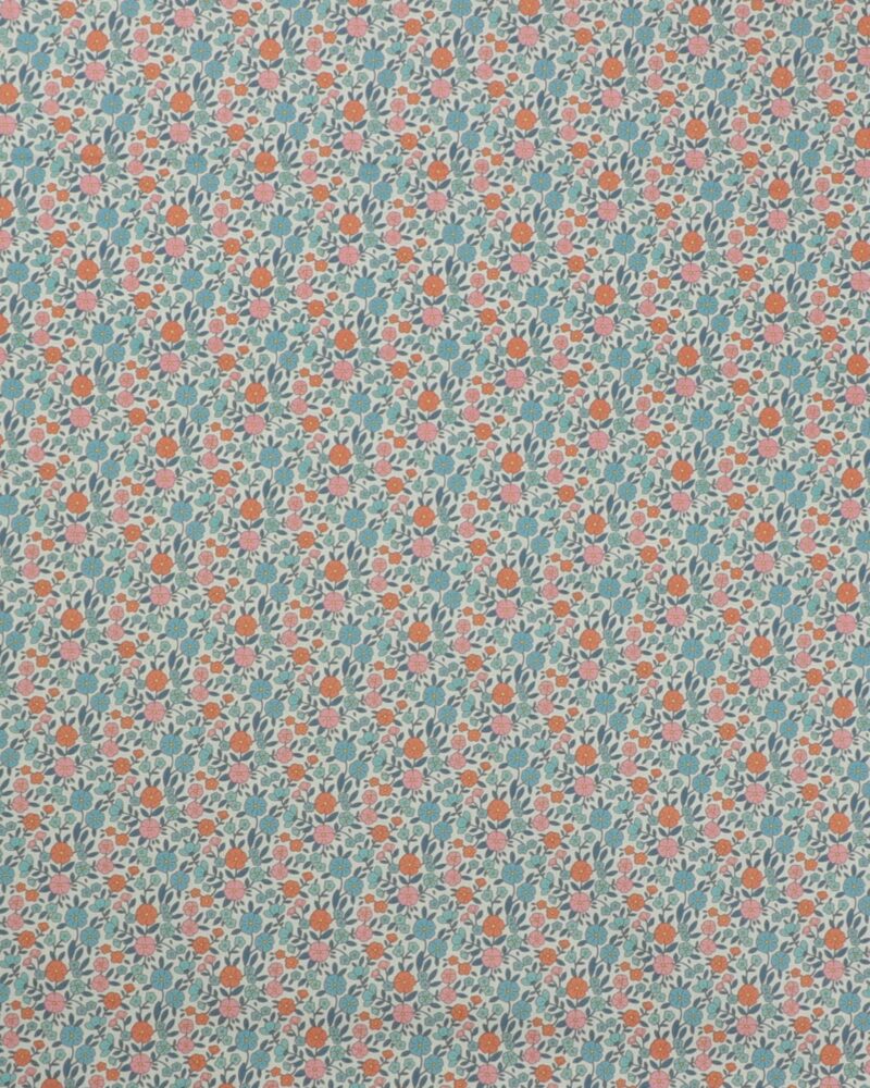 Wallflower Collection, blå blade på flødefarvet bund - Tilda