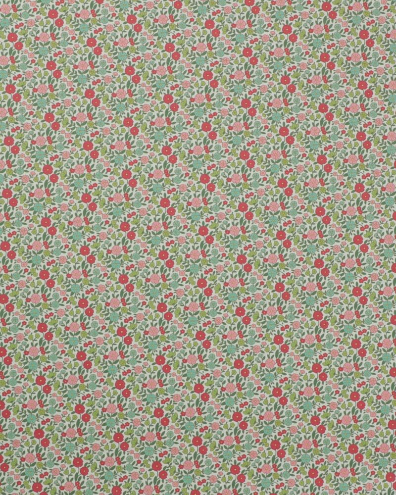 Wallflower Collection, grønne blade på flødefarvet bund - Tilda