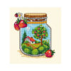 Glaskrukke m. sommer - 19x21 cm