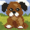 Stramaj brun hund - 10,5x10,5 cm