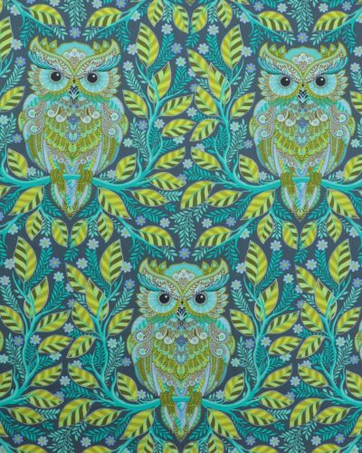Full moon forest II, Hootie Patootie, grå bund - Tula Pink