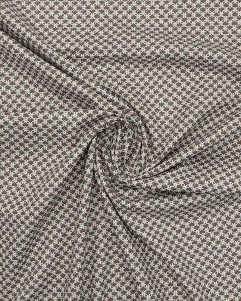 Små brune hjerter på offwhite - Bomuld - Image 3