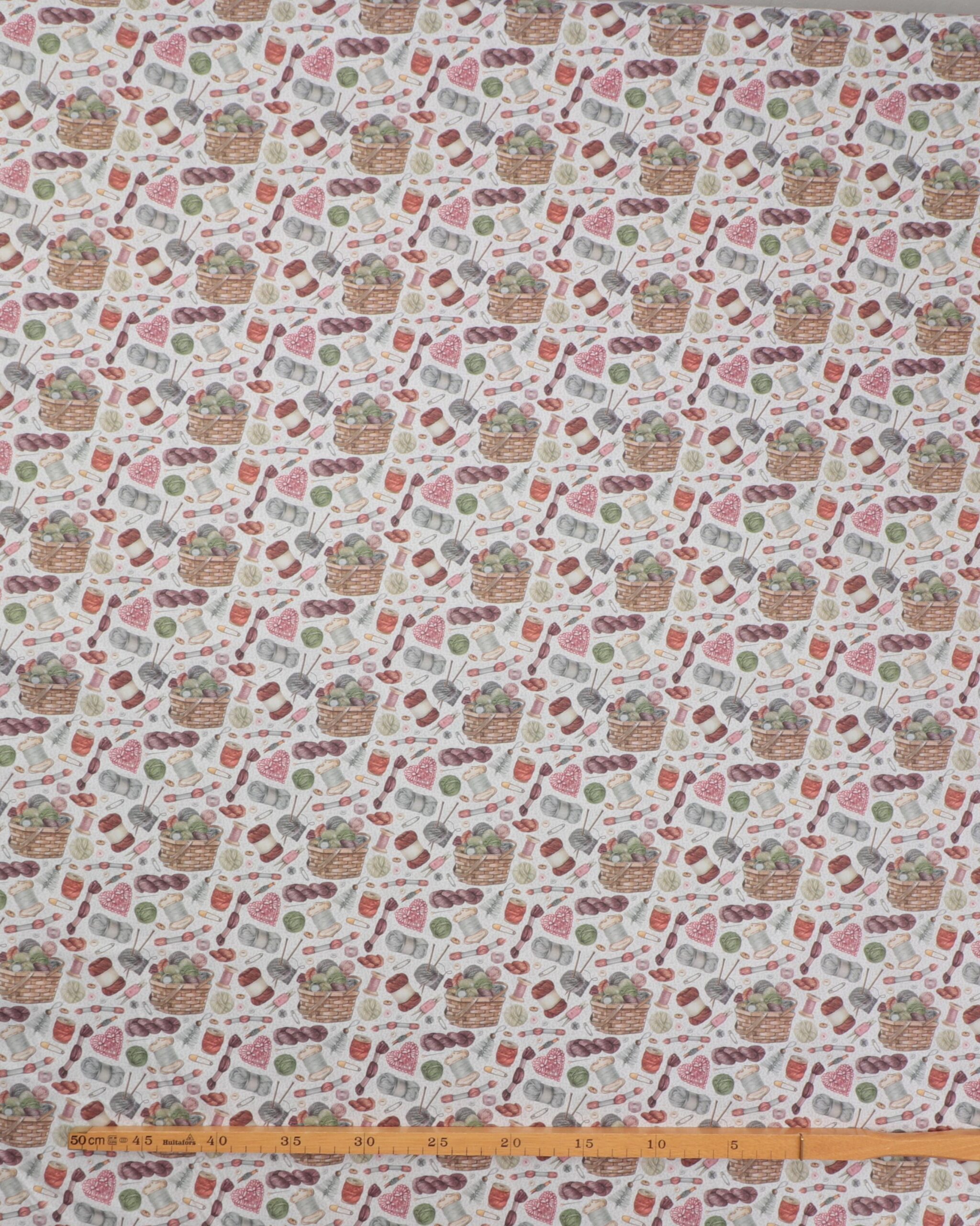 Garnnøgler i kurv, tråd mm. - Bomuld 4 Garnnøgler i kurv, tråd mm. - Bomuld - Billede 2