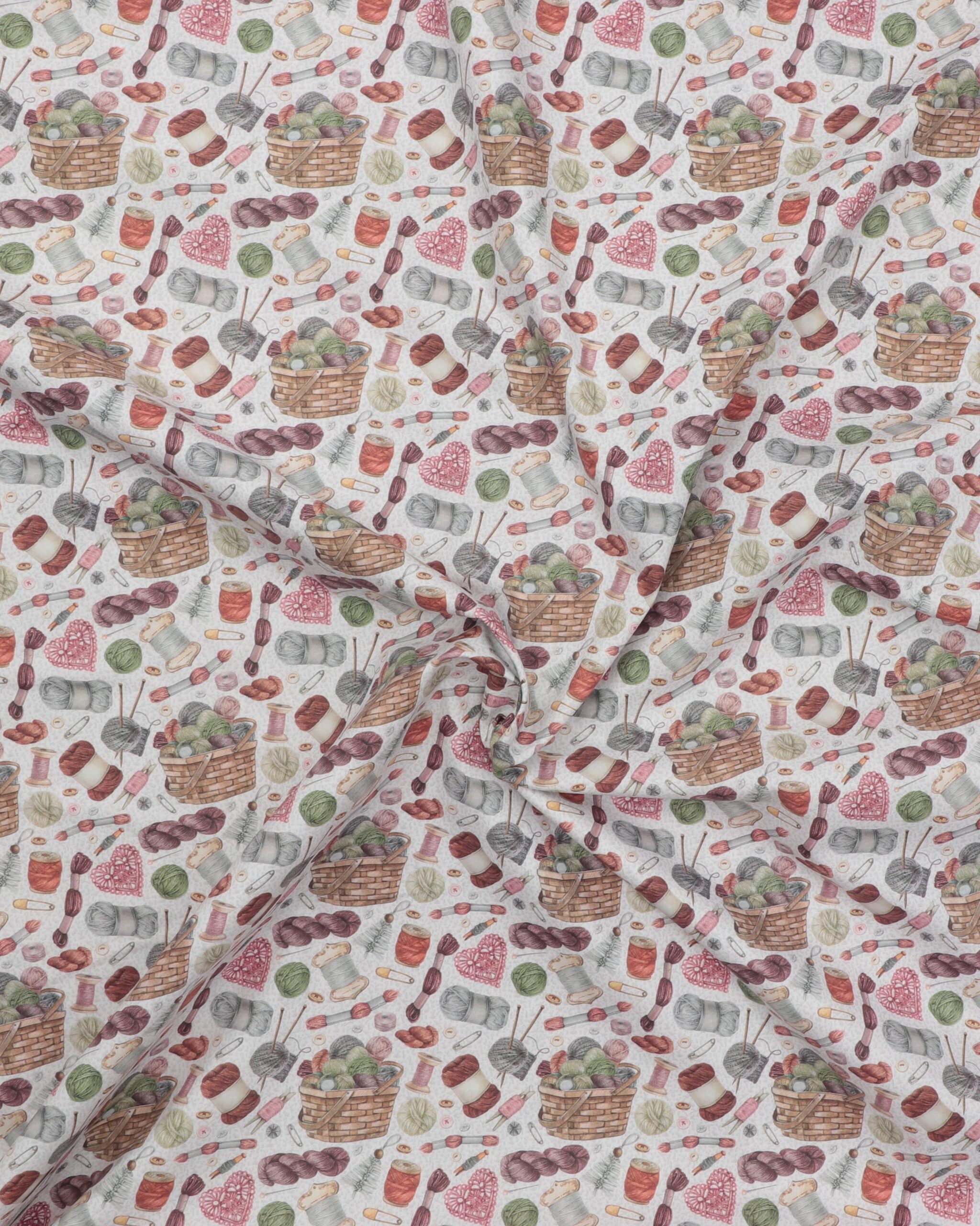 Garnnøgler i kurv, tråd mm. - Bomuld 5 Garnnøgler i kurv, tråd mm. - Bomuld - Billede 3