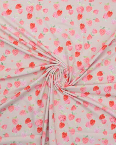 Jordbær på sart rosa bund - Jersey